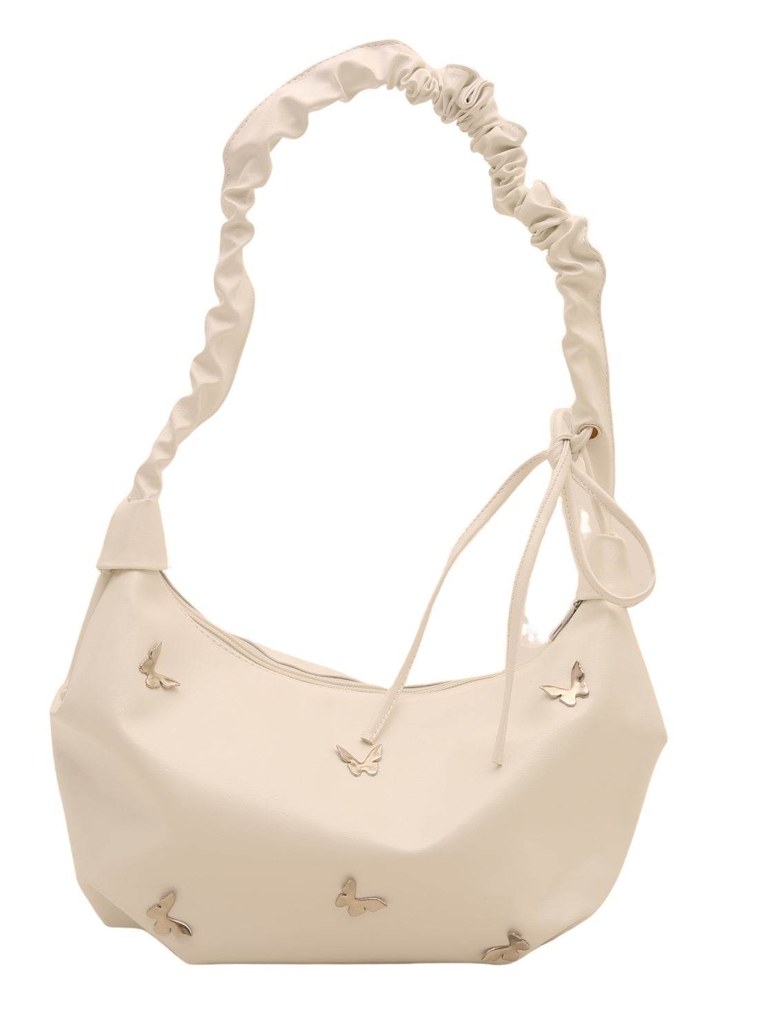 Butterfly Ruched Strap Shoulder Bag - MARIGOLD 