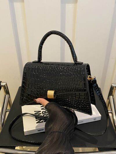 Retro Crocodile PU Leather Crossbody/Handbag - MARIGOLD 
