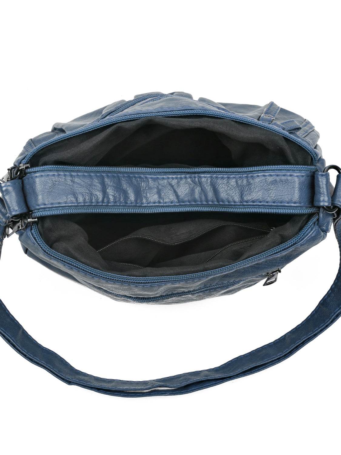 Multi-Pocket Ruched Adjustable Shoulder Bag - MARIGOLD 