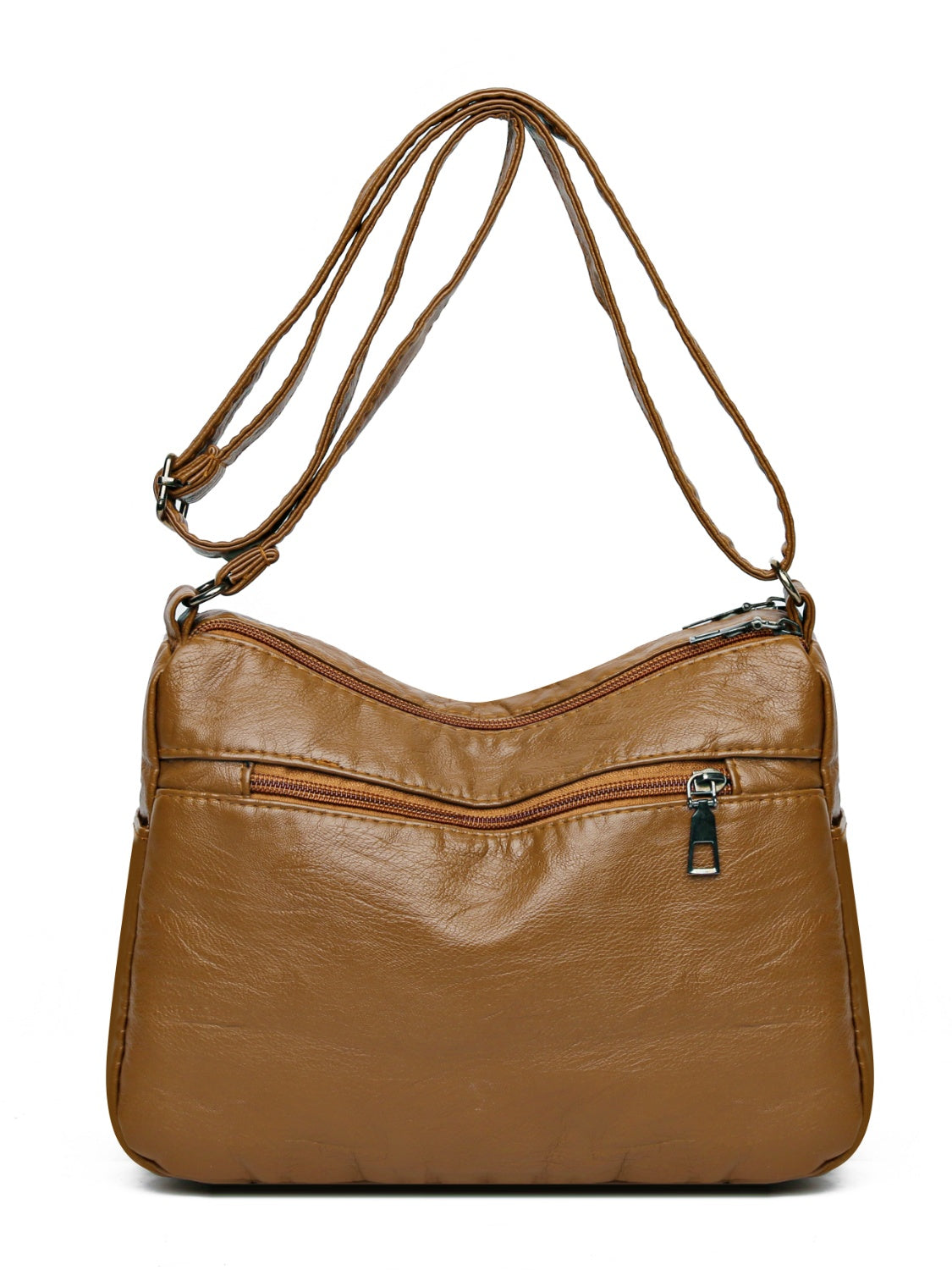 Multi-Pocket Ruched Adjustable Shoulder Bag - MARIGOLD 