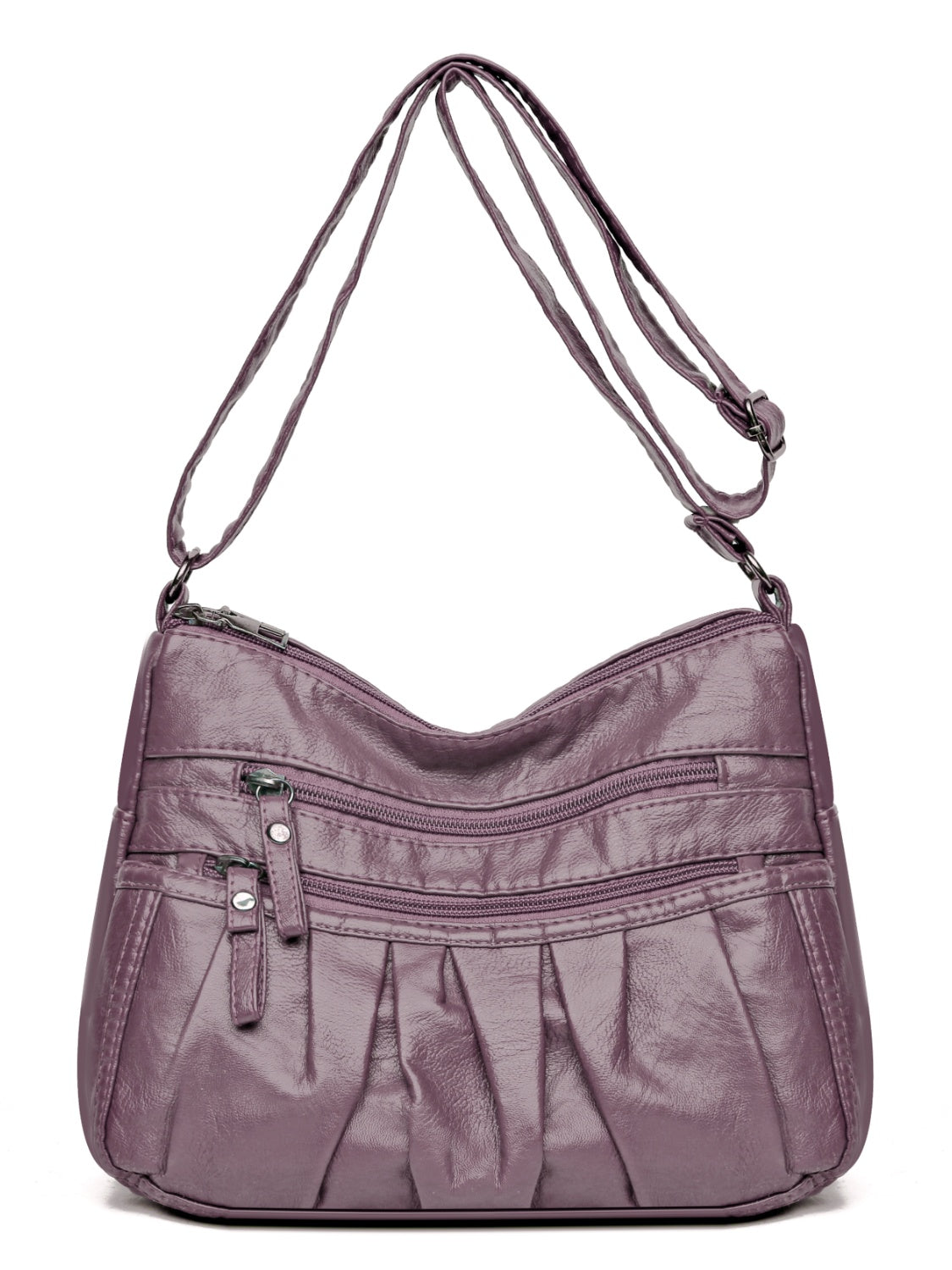 Multi-Pocket Ruched Adjustable Shoulder Bag - MARIGOLD 