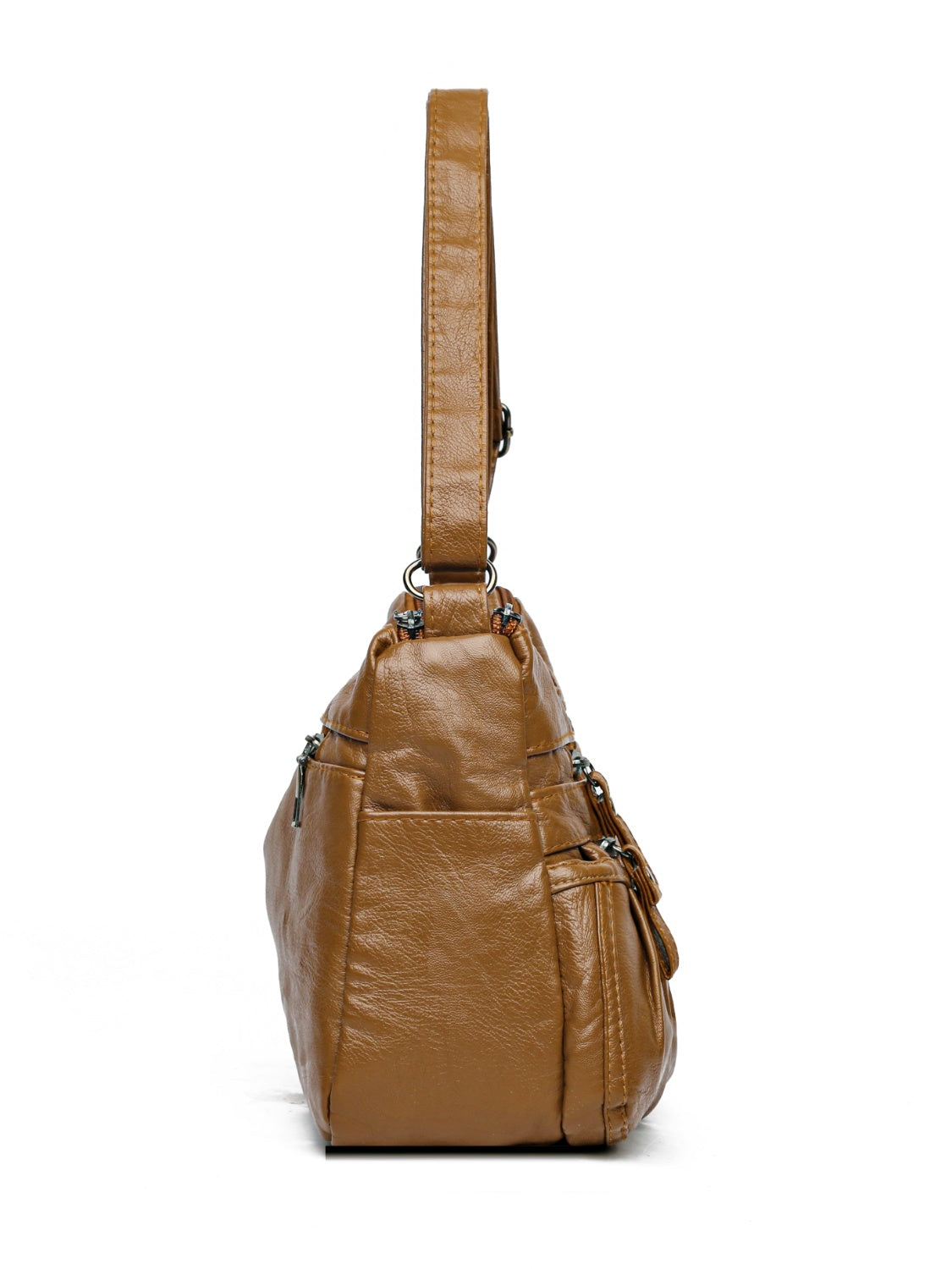 Multi-Pocket Ruched Adjustable Shoulder Bag - MARIGOLD 