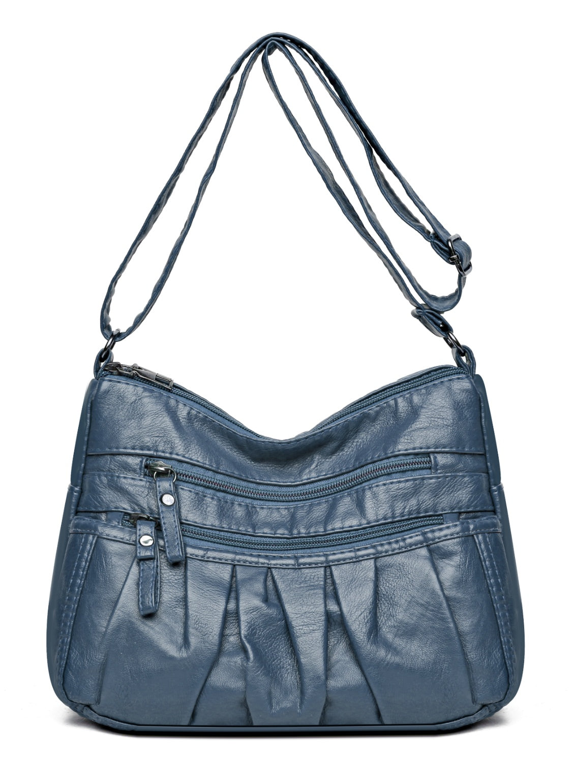 Multi-Pocket Ruched Adjustable Shoulder Bag - MARIGOLD 