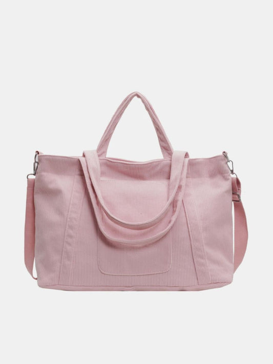 Corduroy Large Multi-Handle Tote Bag - MARIGOLD 