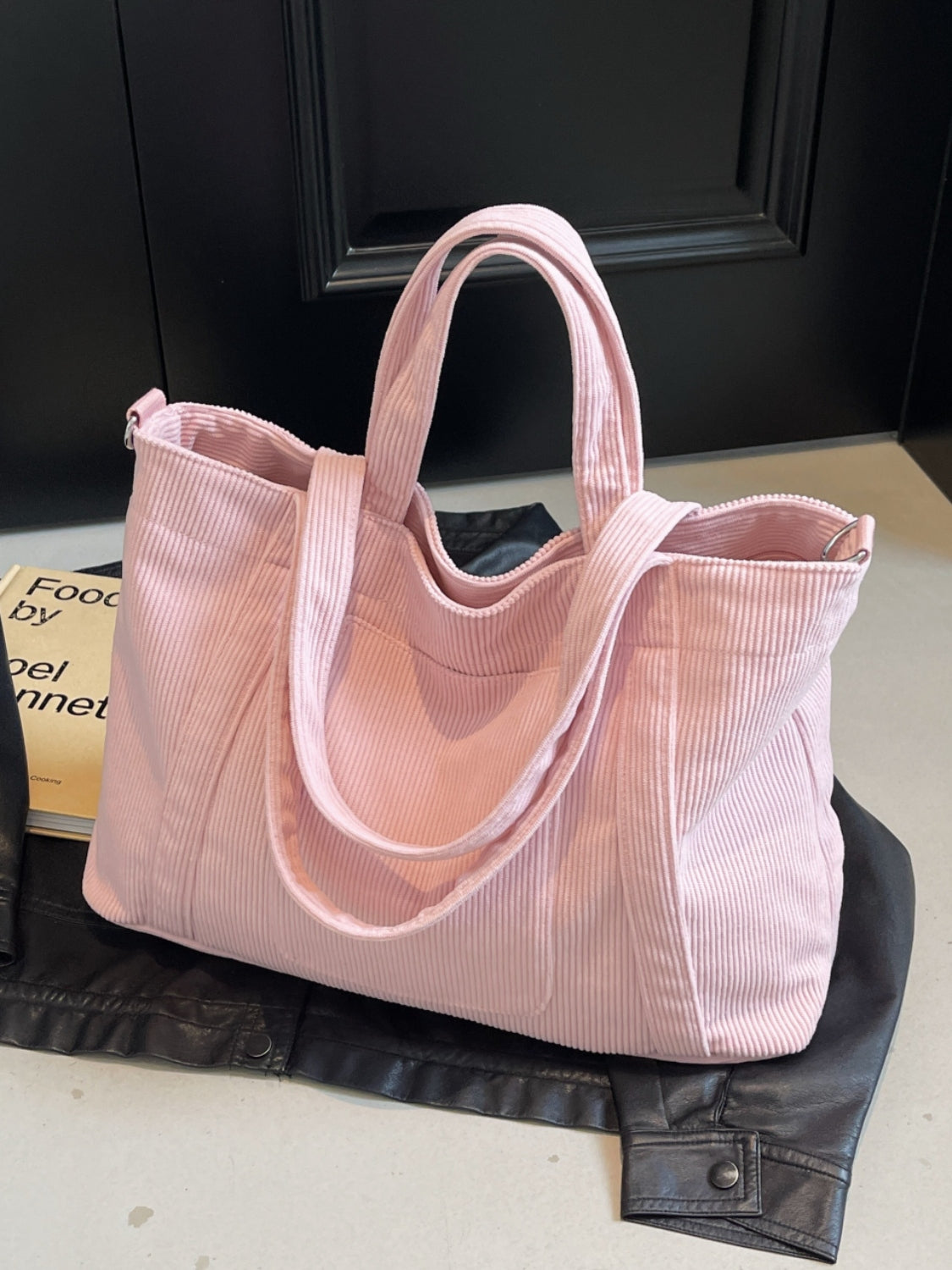 Corduroy Large Multi-Handle Tote Bag - MARIGOLD 