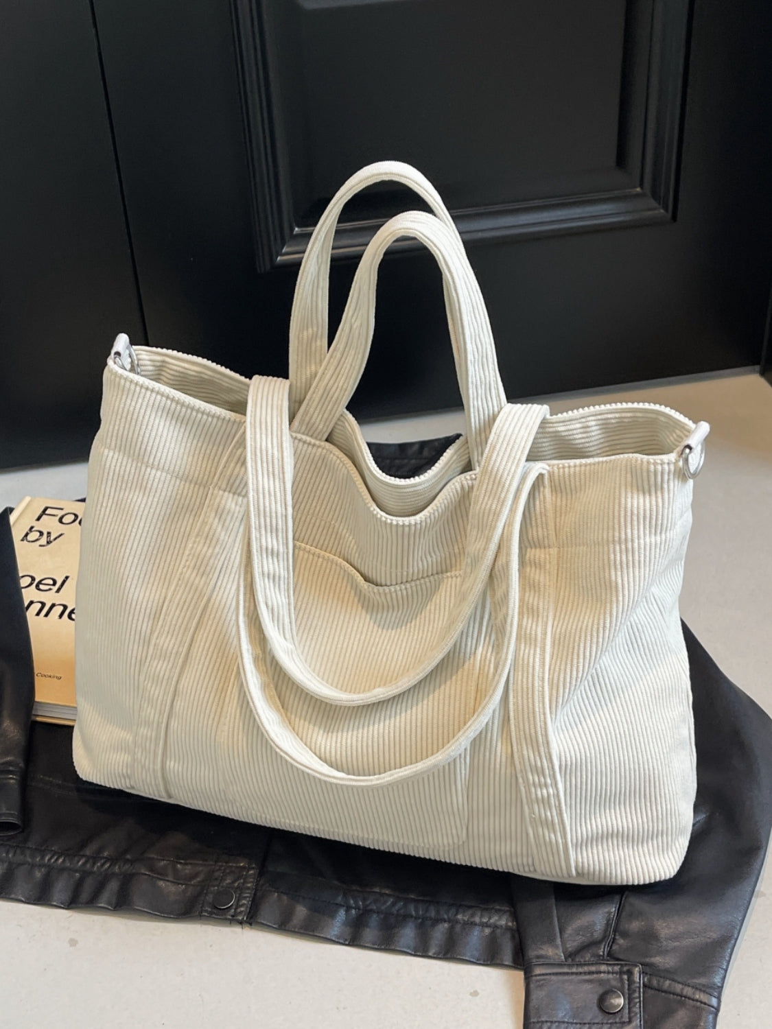 Corduroy Large Multi-Handle Tote Bag - MARIGOLD 