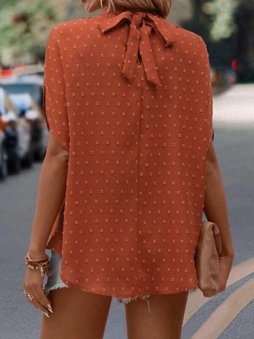 Women's Tie Back Blouse - MARIGOLD 