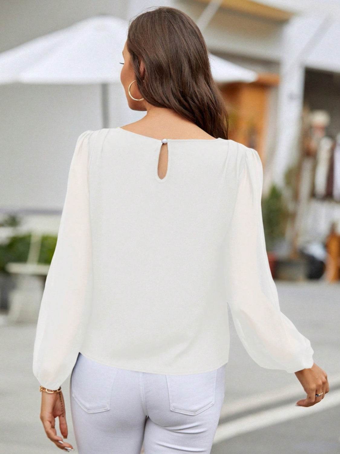 Classic Balloon Long Sleeve Blouse - MARIGOLD 