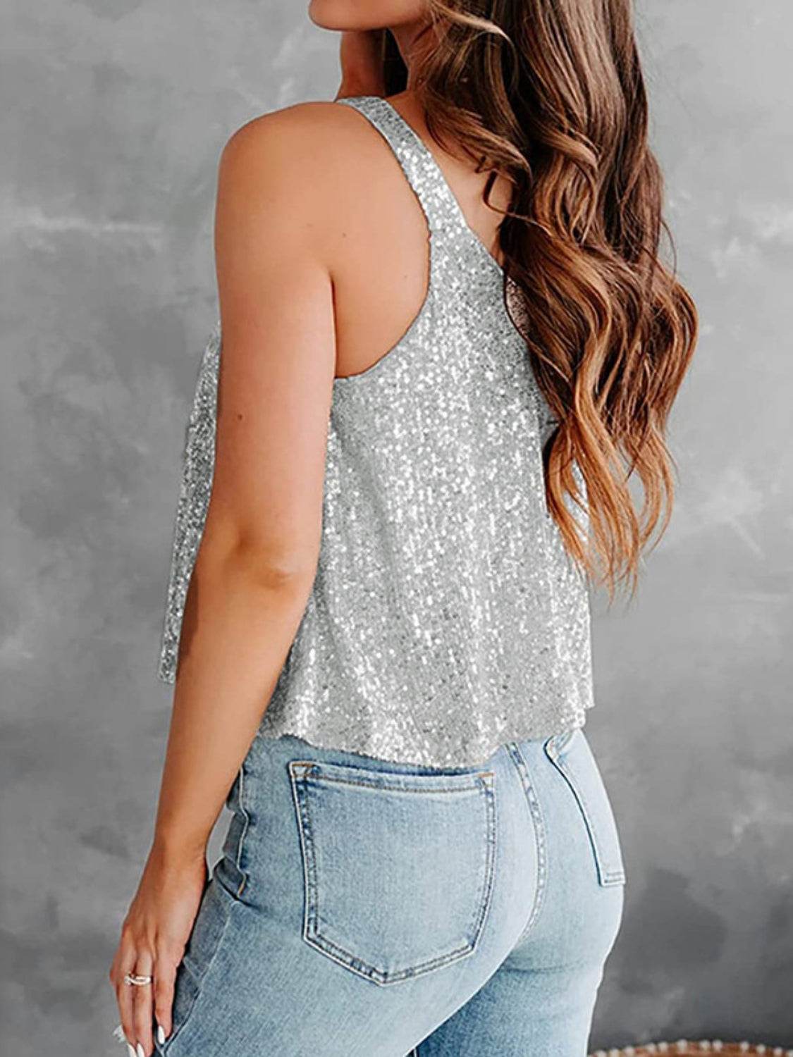 Glam Sequin Tank Top - MARIGOLD 