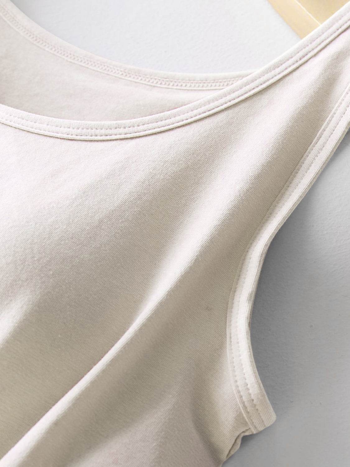 Cotton Comfort Tank with Built-In Support Bra - MARIGOLD 