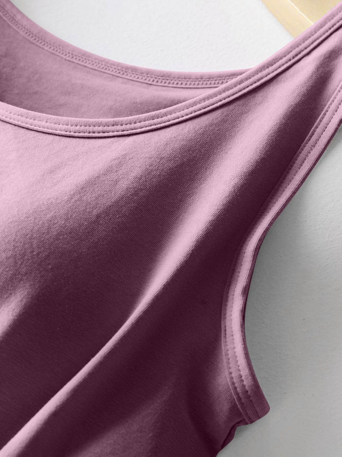 Cotton Comfort Tank with Built-In Support Bra - MARIGOLD 