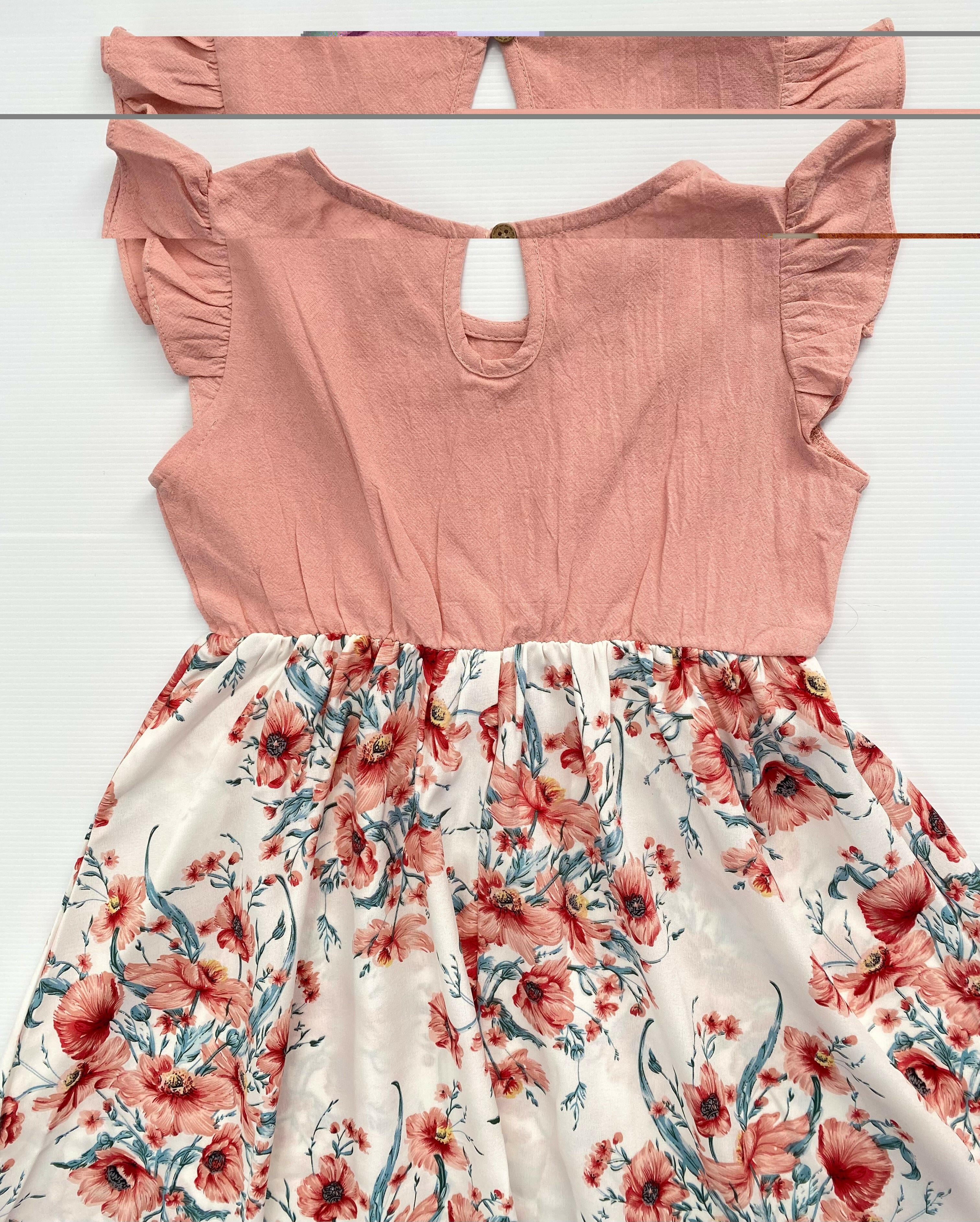 Girls Dress Pink Floral High-Low Dress