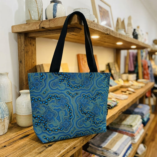 Authentic On Walkabout Blue Tote Bag Small - MARIGOLD COLLECTIONS AUSTRALIA