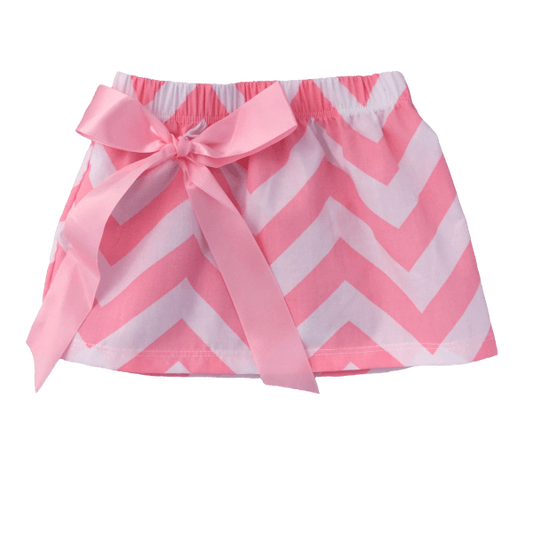 NEW Size 12 months Baby Skirt Girls Pink Chevron Skirt with Bow.