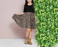 black & brown leopard print girls dress