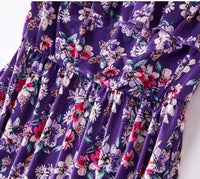 Size 4-5 Years Girls Dress New Pretty Floral Purple High Low Dress with pockets