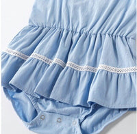 Size 0-3m/ 3-6 months New Baby Girls Dress Blue Chambray Baby Dress-Select Size