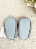 NEW Size 10.5cm Girls Baby Shoes 0-6 months Grey Ballet Style Bow Baby Shoes