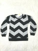 NEW Size 6 years Boys Clothing Boys Top Black Grey Chevron Long Sleeve Top