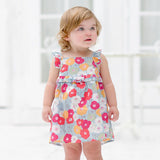 girls dress size 24 months cotton blue floral flutter sleeve baby girls dress