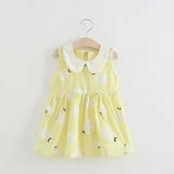 NEW Size 9-12 months Baby Girls Dress 100% Cotton Yellow Floral Baby Dress