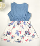 size 2y/4y/6y/8 years new girls dress strawberry unicorn blue chambray dress