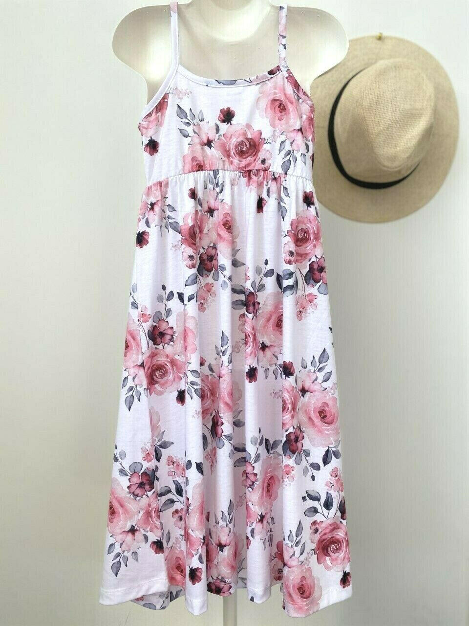 New Girls Dress: Pretty Pink Floral Print Maxi Dress