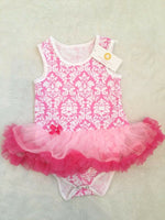 size 12-18 month new girls dress pink damask girls pettidress tutu dress