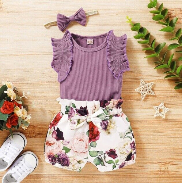 new baby girls outfit lavender 3 Piece set -select Size