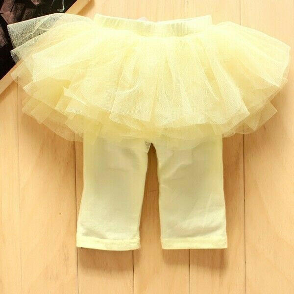 NEW Size 0 to 3 Months Newborn Baby Leggings Yellow Tutu Leggings Baby Clothing