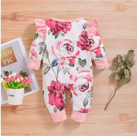 size 3-6 months / 9-12 months  girls jumpsuit new pink rose ruffle jumpsuit