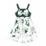 Size 3-6m to 12-18m Baby Girls Dress New Green Floral High-Low Bow Dress