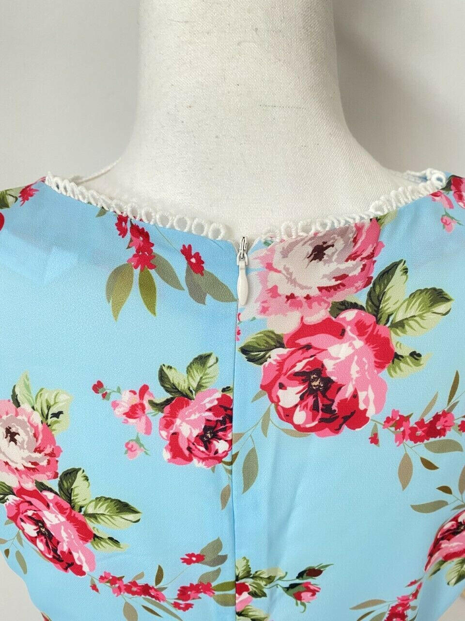 Size 10 AU New Womens Dress Light Blue Pink Floral High-Low Flutter Sleeve Dress