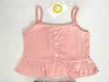 size 3 years new girls shorts outfit pink top & multicolour stripe shorts set