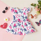 SOLD OUT: Pink floral butterfly print baby girls dress