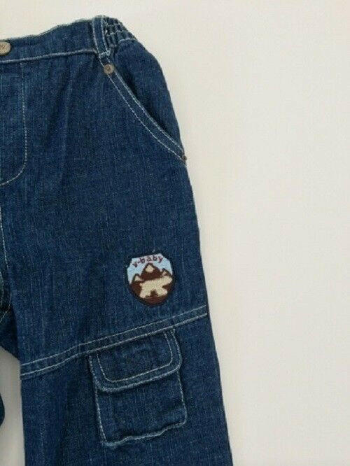 NEW Size 12 months Boys Jeans Cute Dark Denim Mountain Patch Jeans