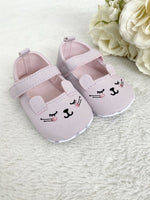 NEW Girls Baby Shoes Pretty Shimmer Bunny Baby Shoes - Select Colour & Size