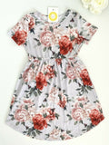 size 2/3/4/6/8 years new girls dress red pink floral butterfly light grey dress