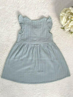 baby girls dress size 6-9 months  100% cotton green flutter sleeve baby dress