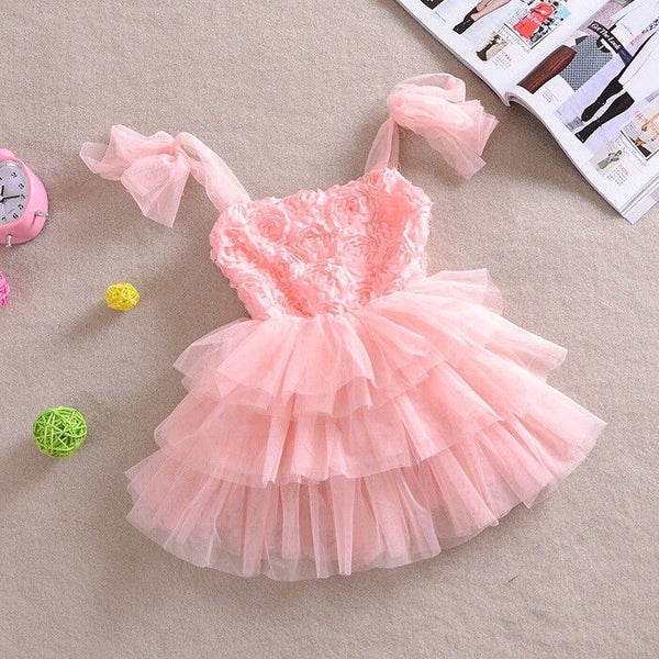 NEW Size 4 years Girls Dress Girls Party Dress Pink Rose Tulle Dress Occasion