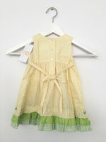 girls dress new size 12 months pink butterfly yellow gingham toddler girl dress