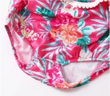 NEW Size 9-12 months Baby Romper Pink Tropical Flower Bodysuit &Headband Set