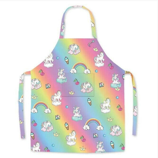 kids cloud unicorn rainbow apron unicorn cooking apron art apron 45x56cm.