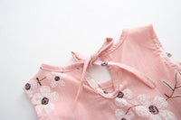 NEW Size 2-3 Years Girls Dress 100% Cotton White Flower Pink Girls Dress