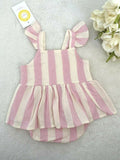 NEW Size 0-3m/6-9/9-12 months Baby Girls Dress Pink Stripe Dress - Select Size