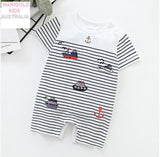 size 6-9m / 9-12 months new baby boys romper ship & anchor romper-select size