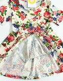size 3-4 years/6-7 years new girls dress yellow pink floral girls dress -2 left