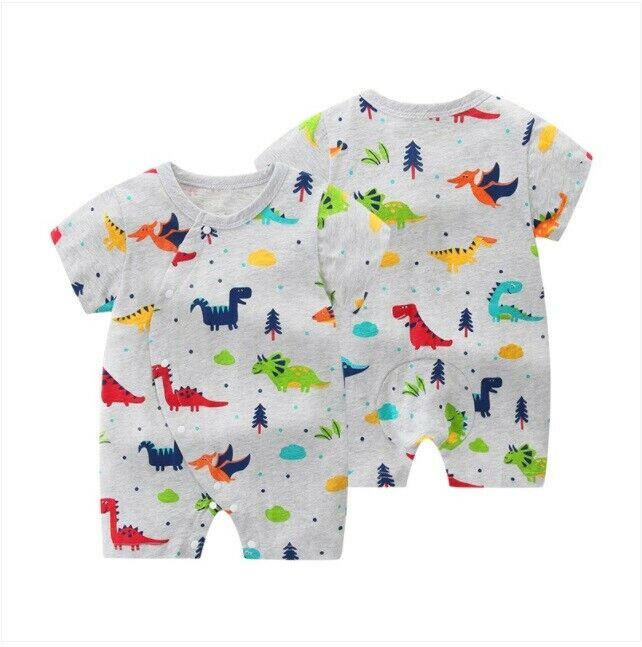 Baby Romper size 0-3m/ 3-6m/ 6-9m/ 9-12m/18-24 months dinosaur baby romper.