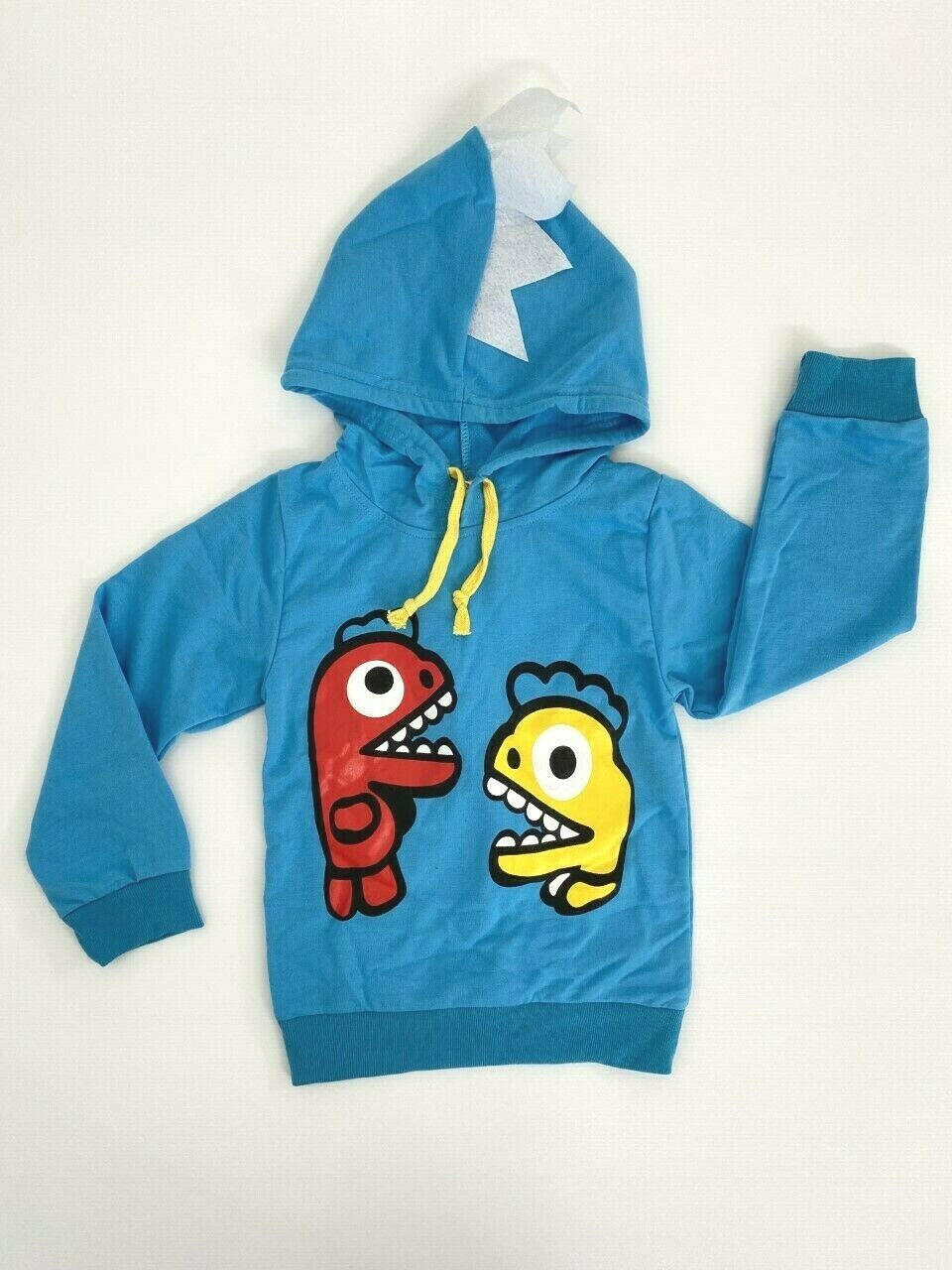 New Boys Blue Dinosaur Hoodie Jumper Top (Size 5 Years)