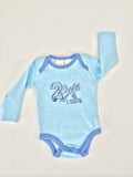 NEW Size 3-6 months  Baby Boys Blue ' 2 Cute for words' Bodysuit One piece